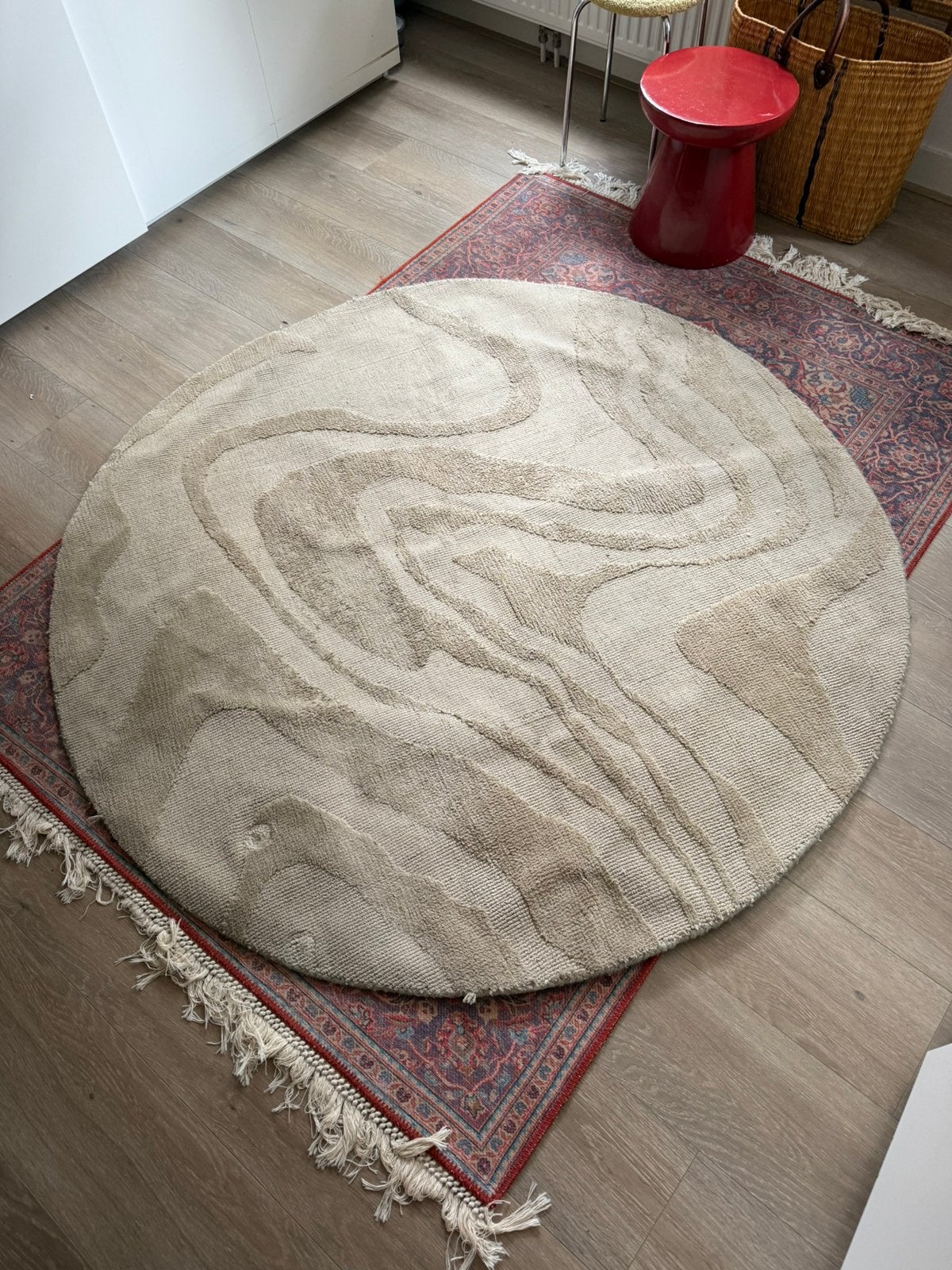 Rond vloerkleed 160cm, Ophalen, Zo goed als nieuw, Rond, 150 tot 200 cm