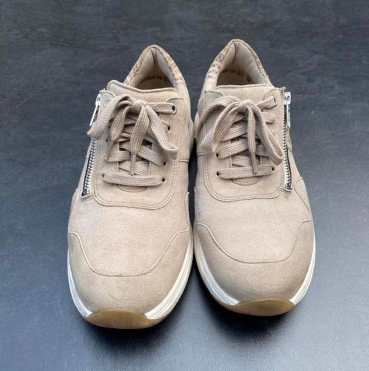 Solidus sneakers - Taupe combinatie - Maat 39 1/3, Verzenden, Zo goed als nieuw, Overige kleuren, Sneakers of Gympen