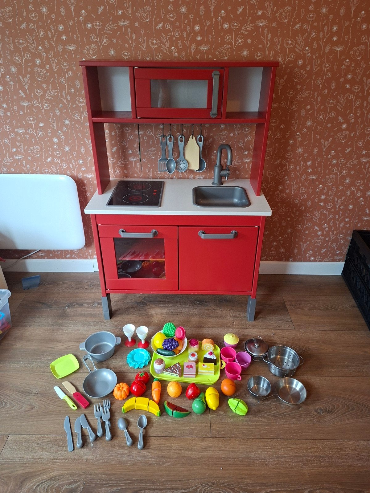Houten speelkeuken met accessoires, Ophalen, Gebruikt, Knutselen, Met licht