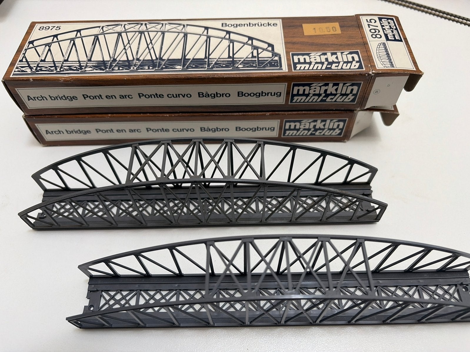 Märklin Z boogbruggen (8975) in originele doos, Wisselstroom, Gebruikt, Brug, Tunnel of Gebouw, Ophalen of Verzenden