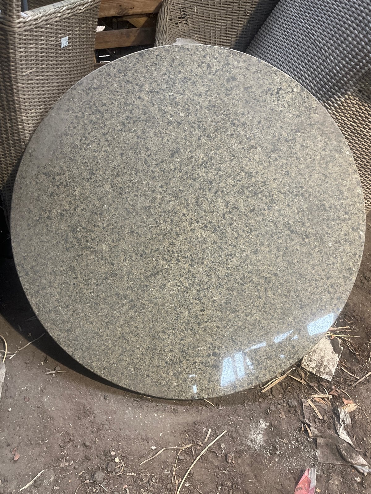 Rond hardstenen tafelblad - diameter 120cm, Overige materialen, Gebruikt, 100 tot 150 cm, Rond
