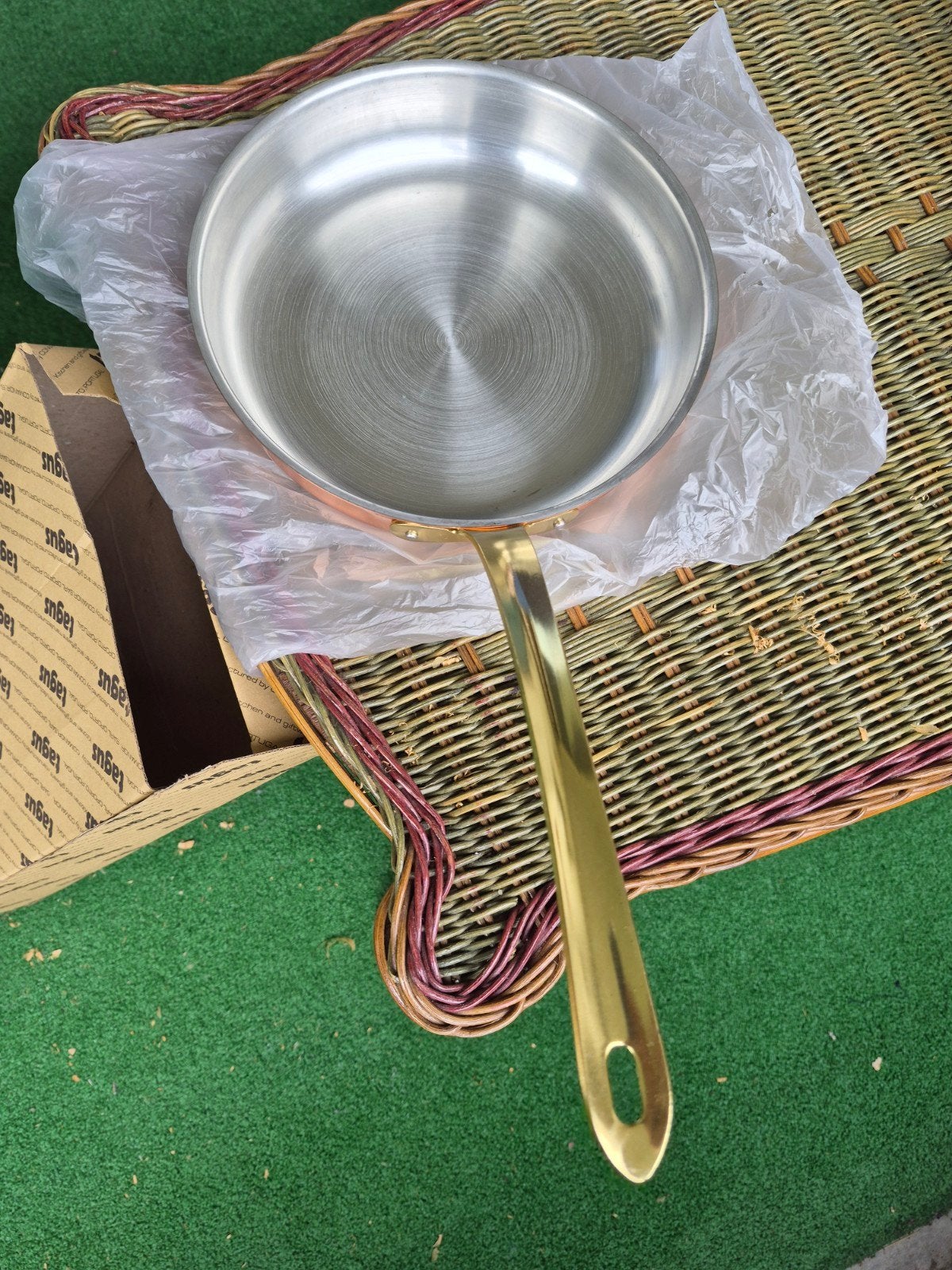 Nieuwe koperen pannenset - 5 stuks, diverse maten, Huis en Inrichting, Keuken | Potten en Pannen, Ophalen of Verzenden