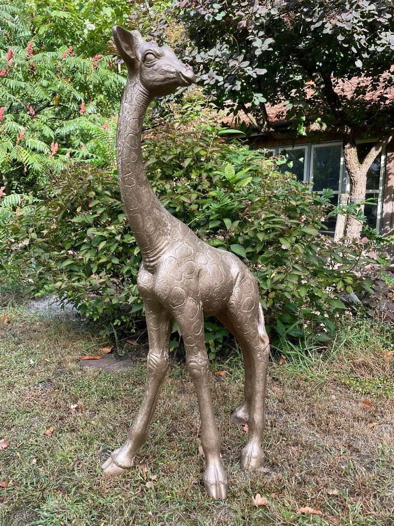Giraf, giraffe, brons tuin, dieren, zwanger 120cm, Ophalen, Nieuw, Kunststof, Dierenbeeld