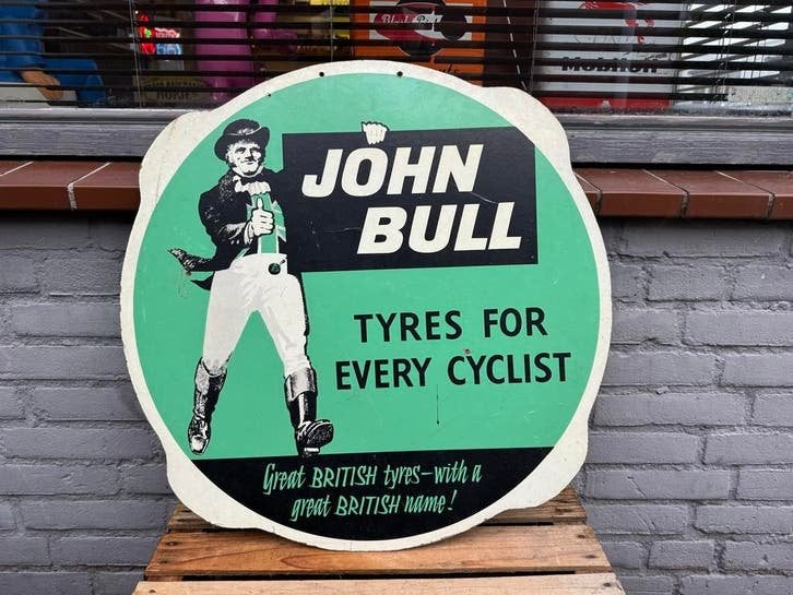 Oud John Bull Tyres Reclamebord, Ophalen, Reclamebord, Gebruikt, .