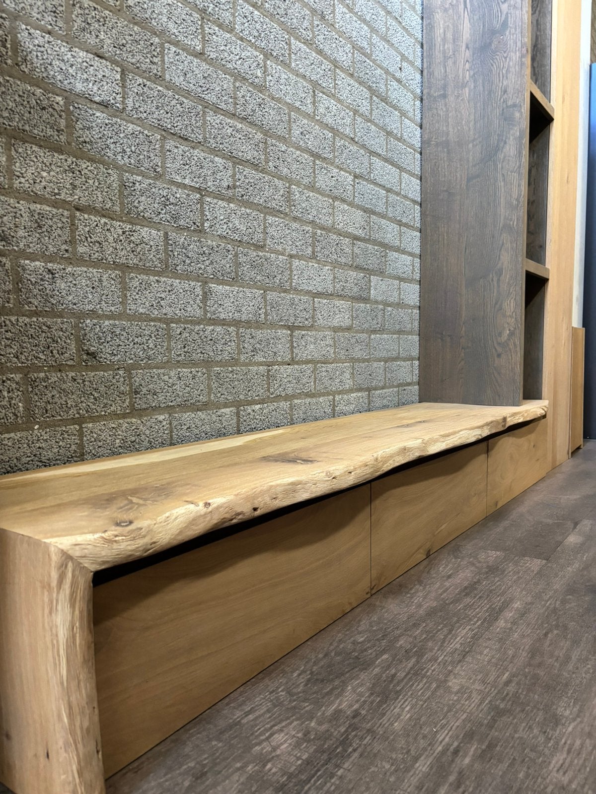 Massief eiken tv meubel, Ophalen, Zo goed als nieuw, 25 tot 50 cm, Minder dan 100 cm