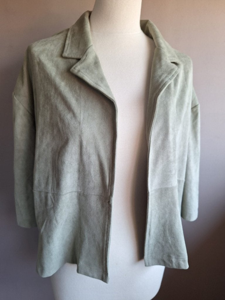 Nieuw grijs/groen suadine stretch jasje van Norah, maat 42, Meerkleurig, Maat 42/44 (L), Nieuw, Ophalen of Verzenden