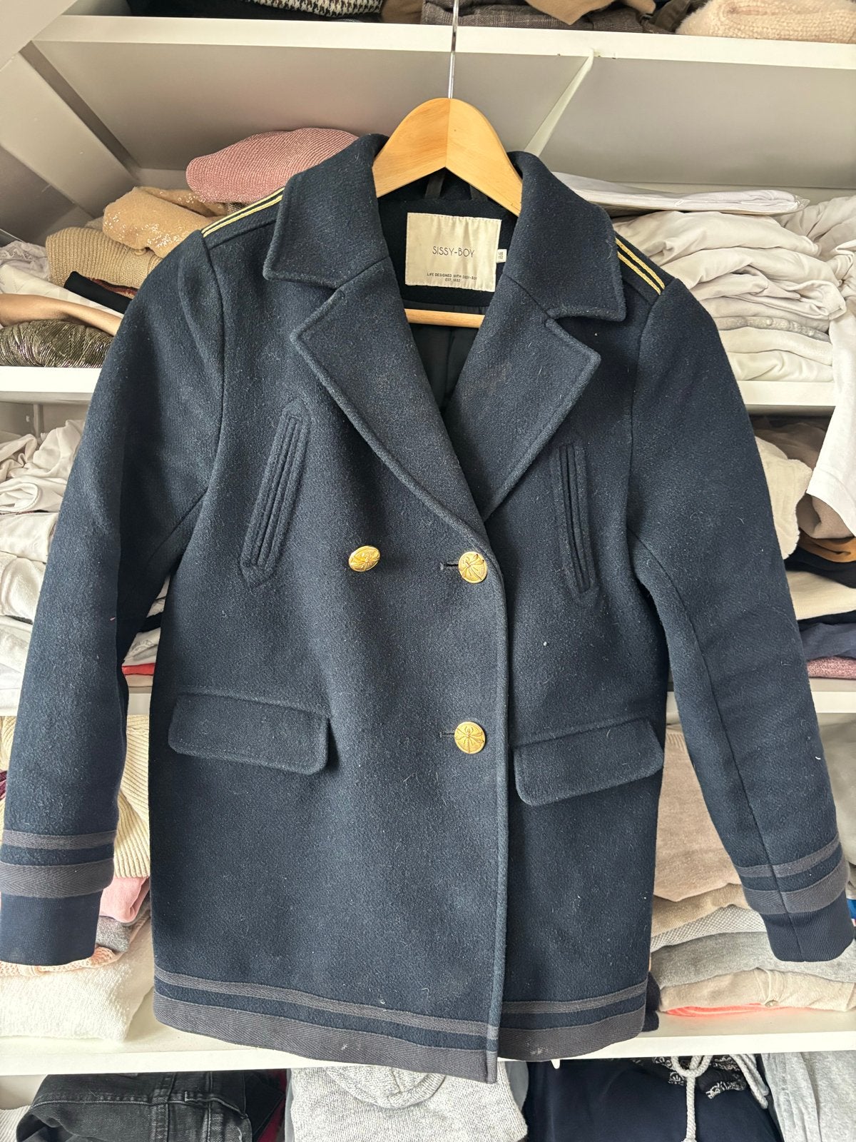 Sissy-Boy marineblauwe jas met gouden knopen, Ophalen of Verzenden, Gebruikt, Jongen, Jas