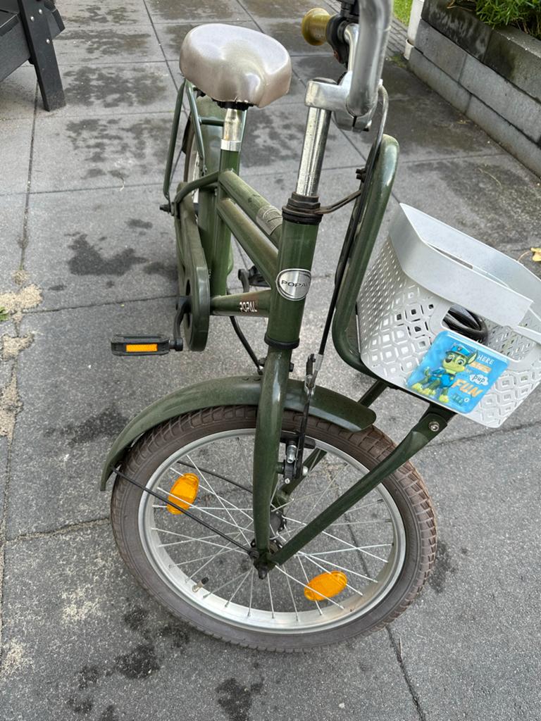 Popal kinderfiets groen 18 inch, Fietsen en Brommers, Fietsen | Kinderfietsjes, Ophalen of Verzenden, Gebruikt, Velgrem, 16 tot 20 inch