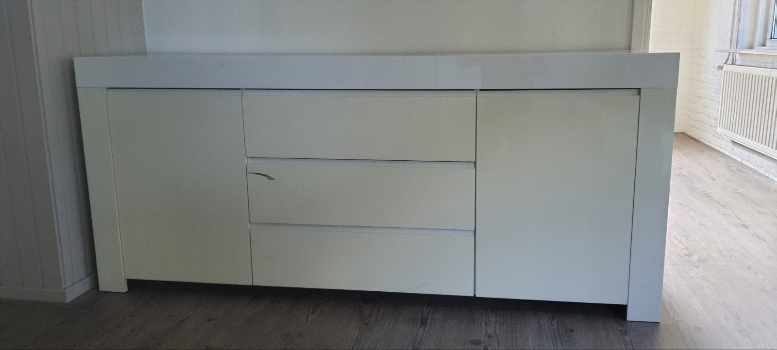 Moderne witte dressoir met lades en deuren, Ophalen, Overige materialen, Met deur(en), Modern, Strak