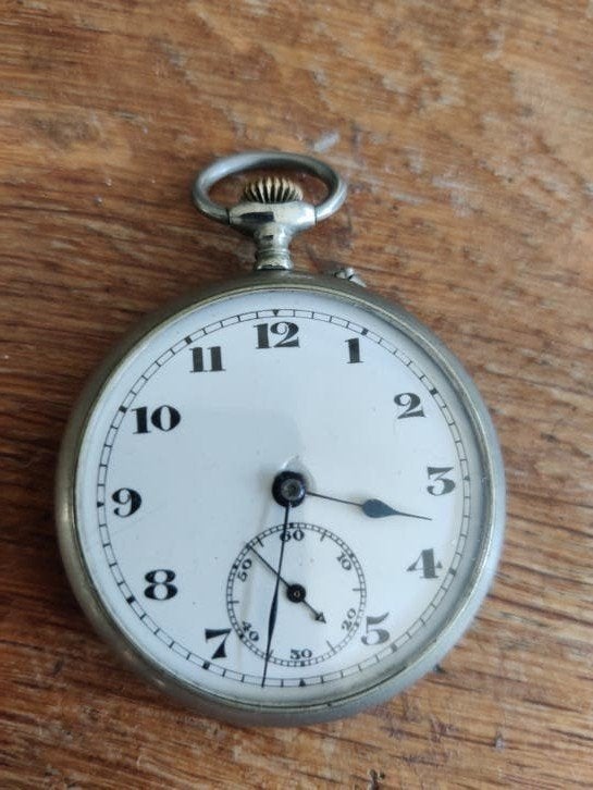 Antiek Zwitsers Zakhorloge - Swiss Made, Sieraden, Tassen en Uiterlijk, Horloges | Antiek, Overige merken, Zakhorloge, Staal, 1900 tot 1930