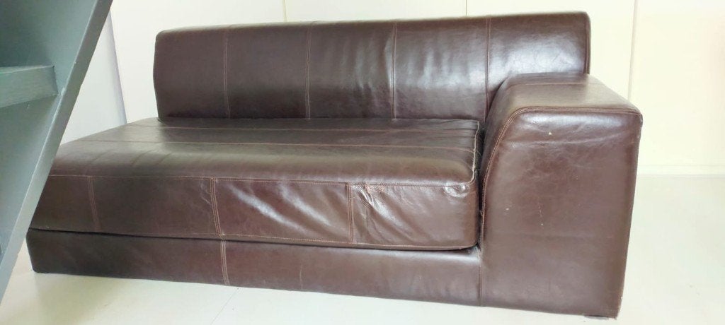 Leren bank, Ophalen, Gebruikt, 150 tot 200 cm, Tweepersoons