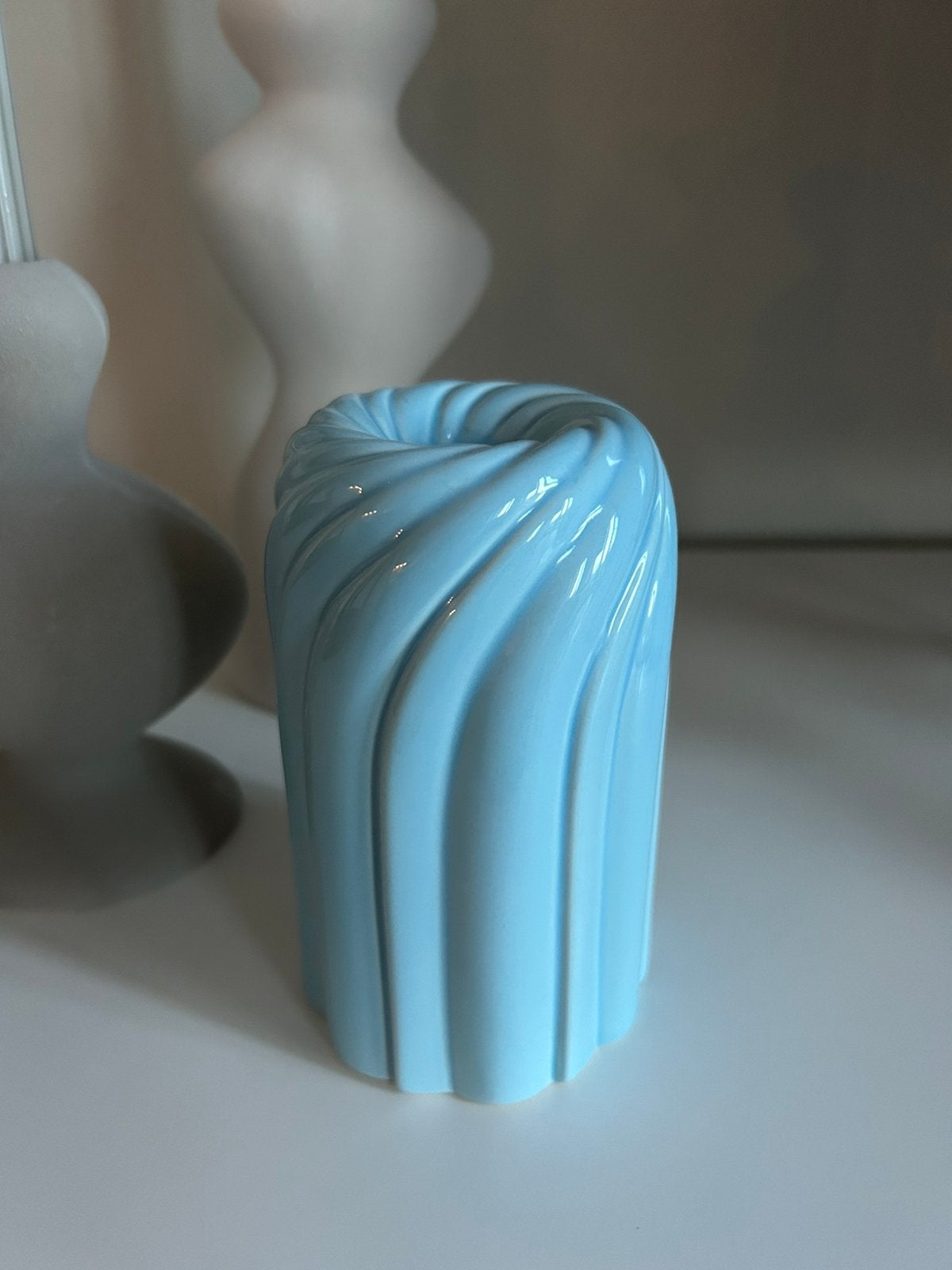 &Klevering kandelaar, Blauw, 13 cm, Nieuw, Ophalen of Verzenden
