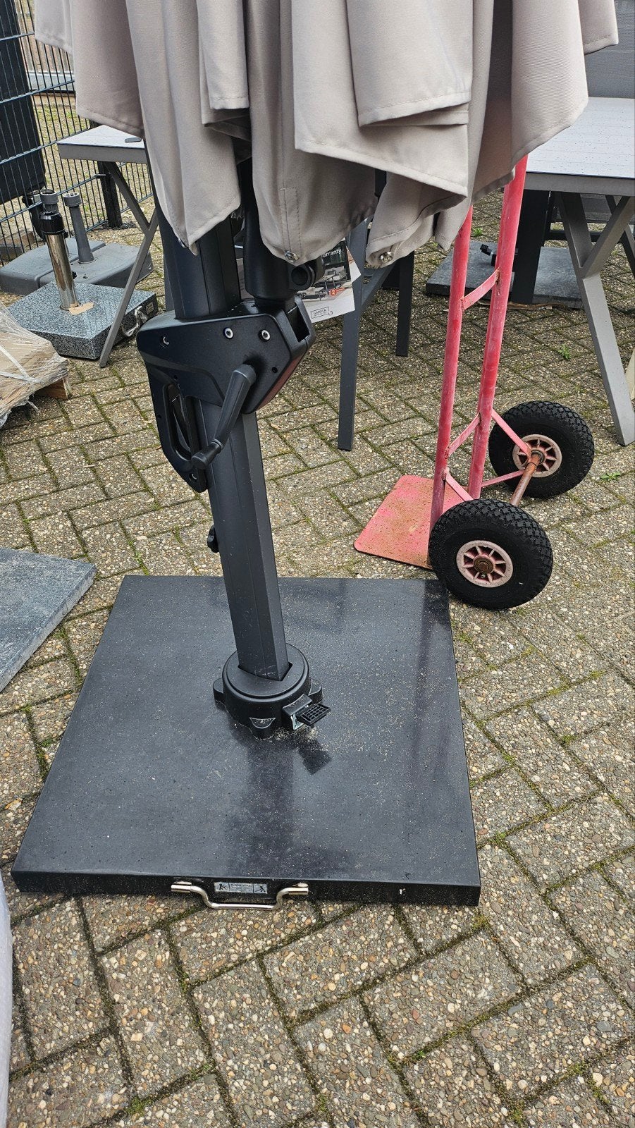 Grote parasol 350.breed., Ophalen of Verzenden, Nieuw, Meer dan 4 meter