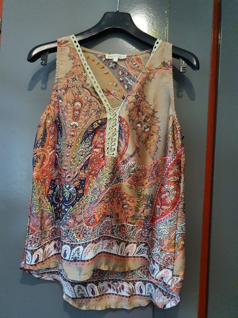 JS Millenium Ibiza Boho Top – Paisley Print – S, Ophalen of Verzenden, Zo goed als nieuw, Maat 36 (S), Zonder mouw