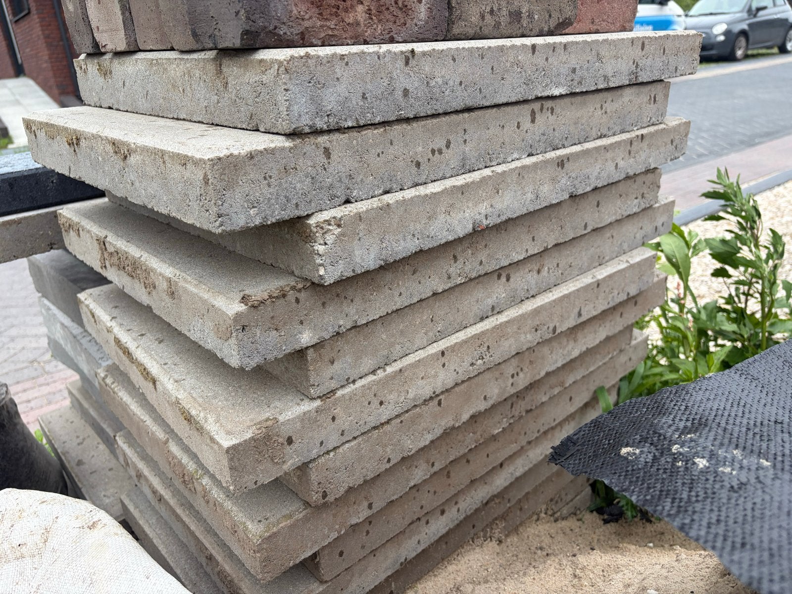 Betontegels 60x40 cm, Tuin en Terras, Tegels en Klinkers, Ophalen, Gebruikt, 10 m² of meer, Beton