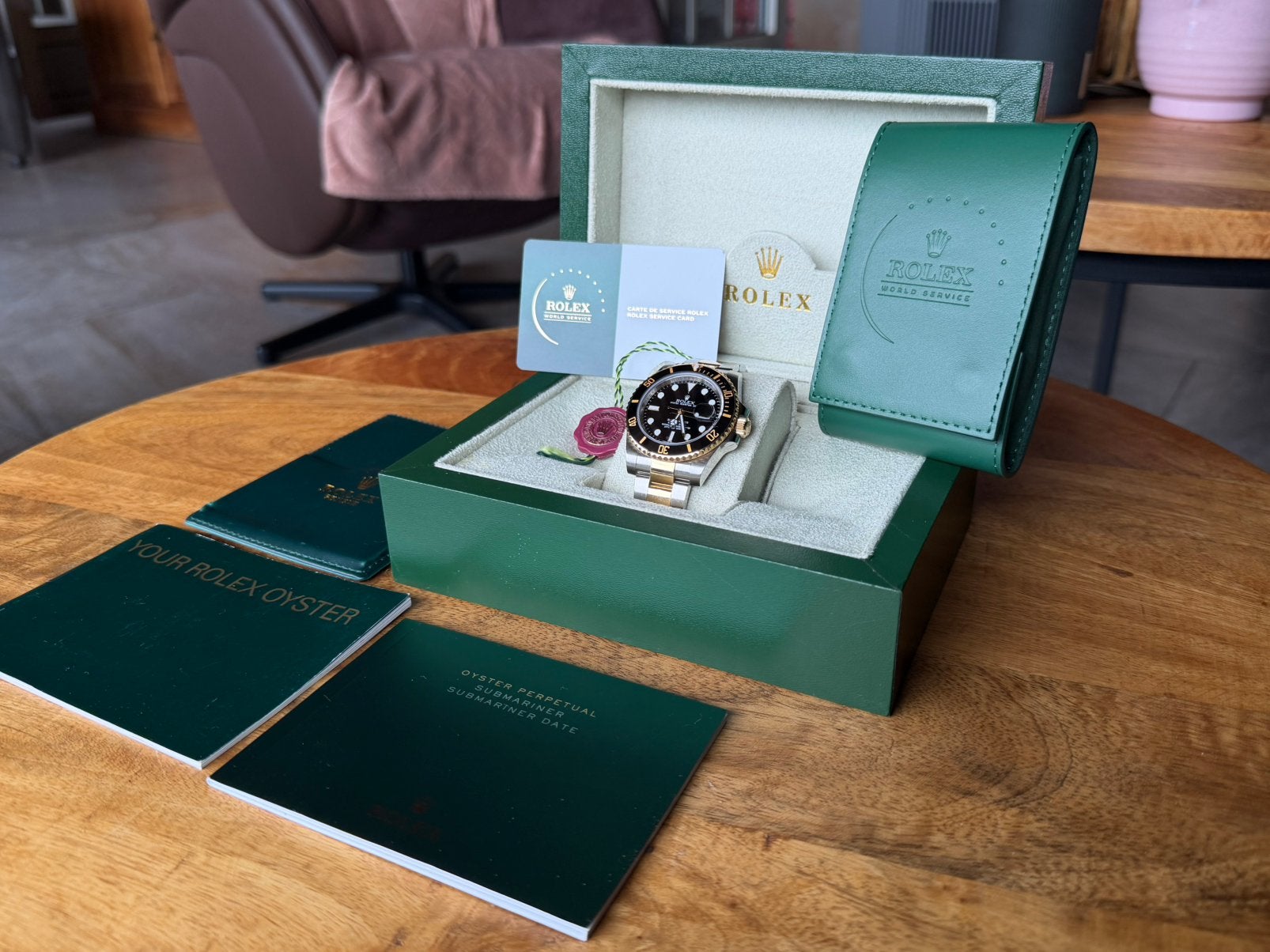 Rolex Submariner Date Goud Staal 116613LN 40mm, Ophalen, Staal, Gebruikt, Rolex