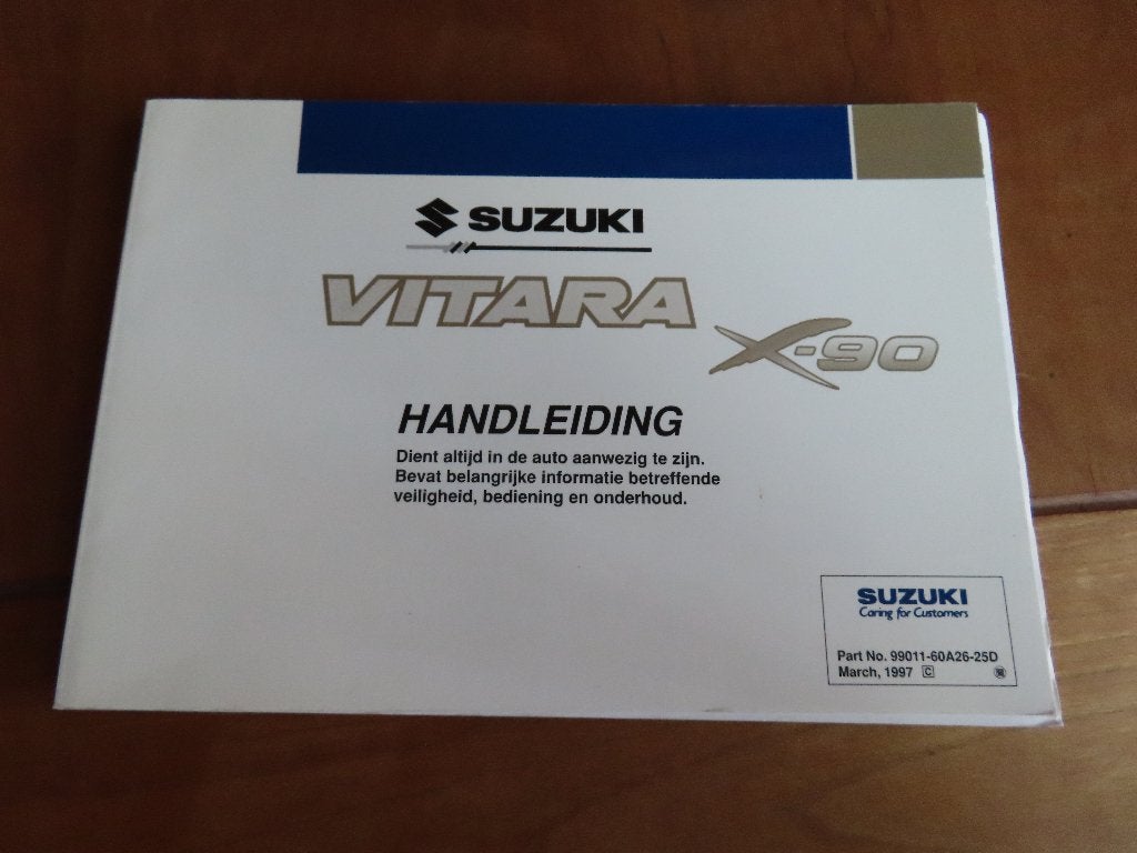 Instructieboek Suzuki Vitara, Suzuki X-90 1997, mooie staat!, Ophalen of Verzenden
