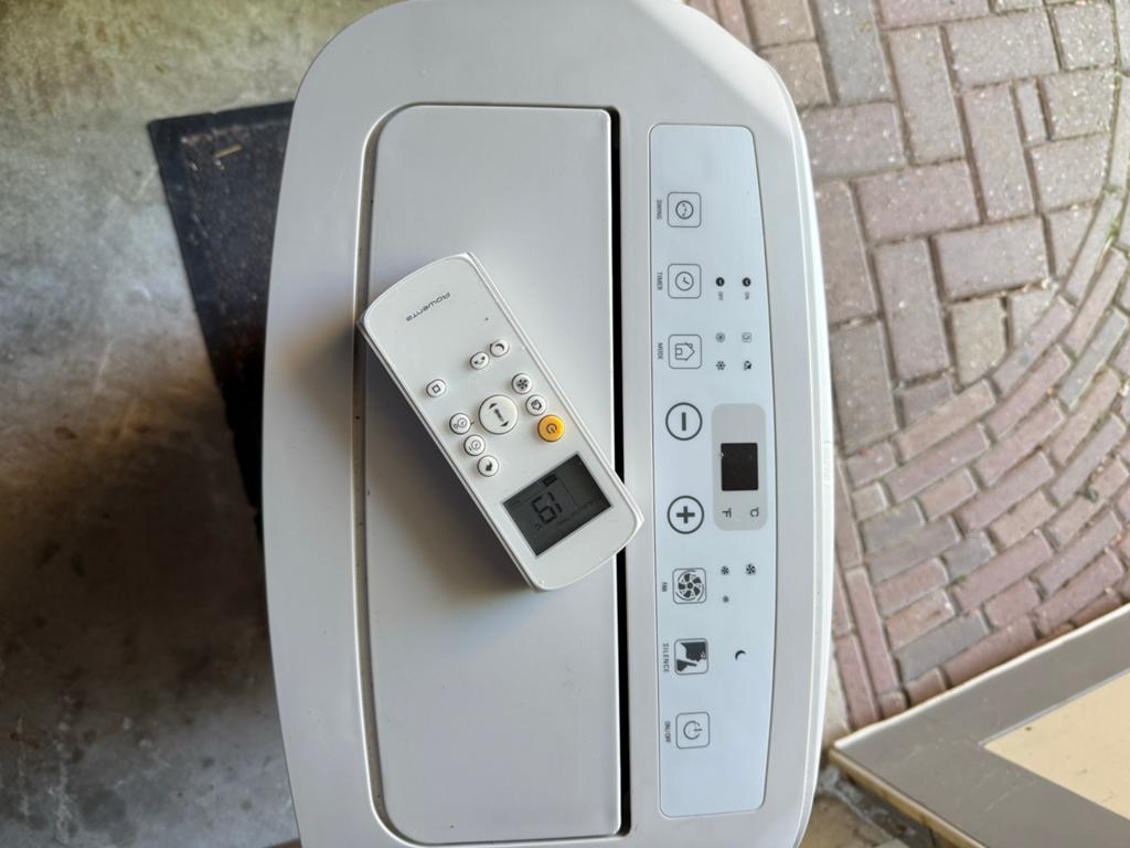 Rowenta Mobiele Airco met Afstandsbediening - RVAC1900C, Ophalen, Minder dan 60 m³, 3 snelheden of meer, Zo goed als nieuw
