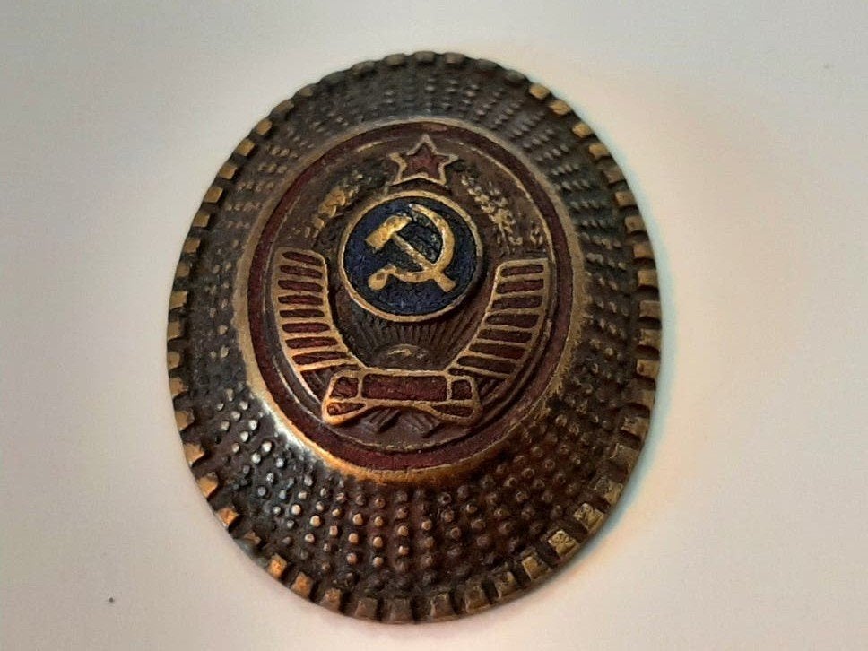 Rusland  - Politie Kokarde model  1947 - 38x30mm./va. 25 Eu., Verzamelen, Ophalen of Verzenden, Nederland, Embleem of Badge