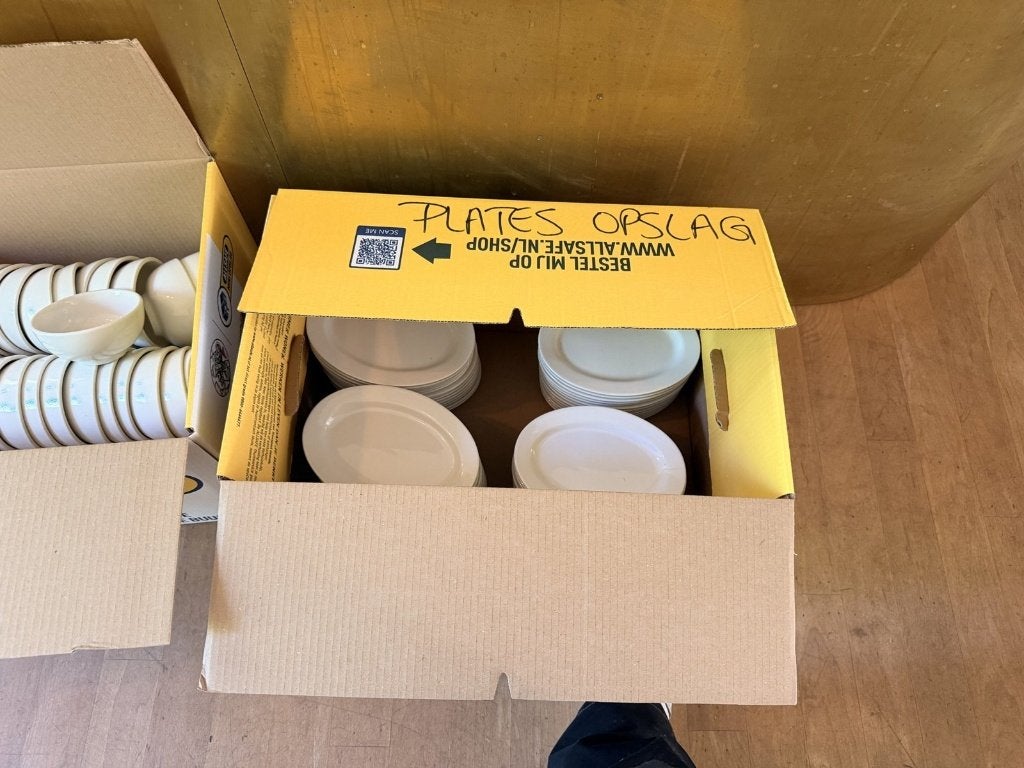 Partij witte borden | horeca | ca. 50 stuks, Ophalen, Gebruikt, Bord(en), Modern
