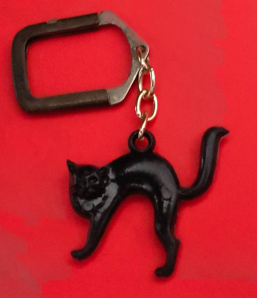 Zwarte kat sleutelhanger, Ophalen of Verzenden, Zo goed als nieuw, Dier of Natuur