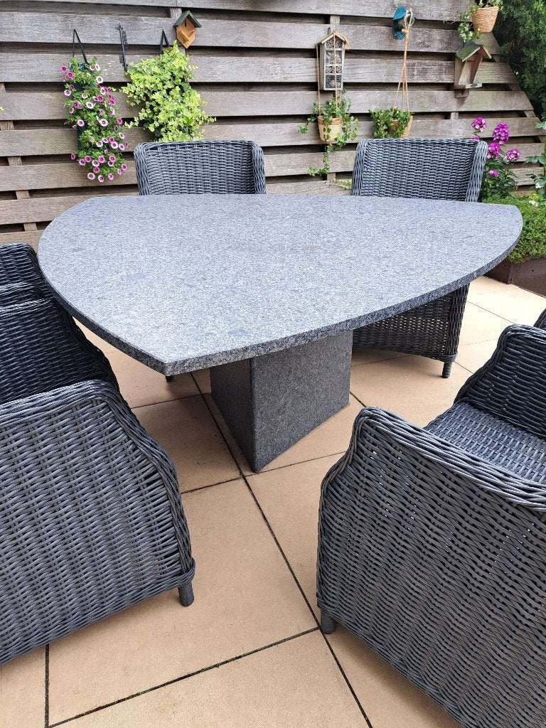 Granieten driehoekige tafel, Ophalen, Gebruikt, Vierkant, Overige materialen