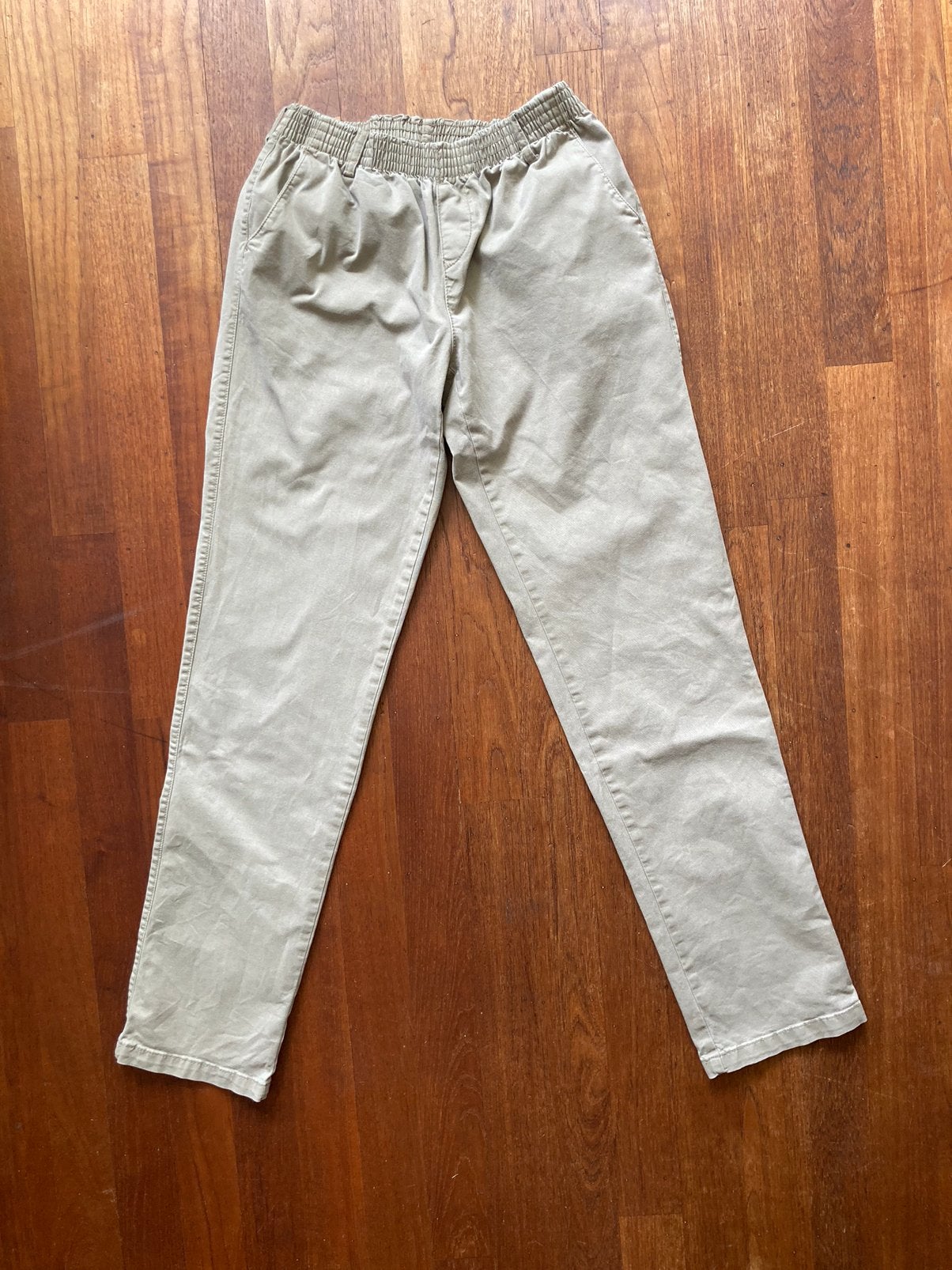 (Senioren) heren broek elastiek mt M, Ophalen of Verzenden, Gedragen, Maat 52/54 (L), Beige