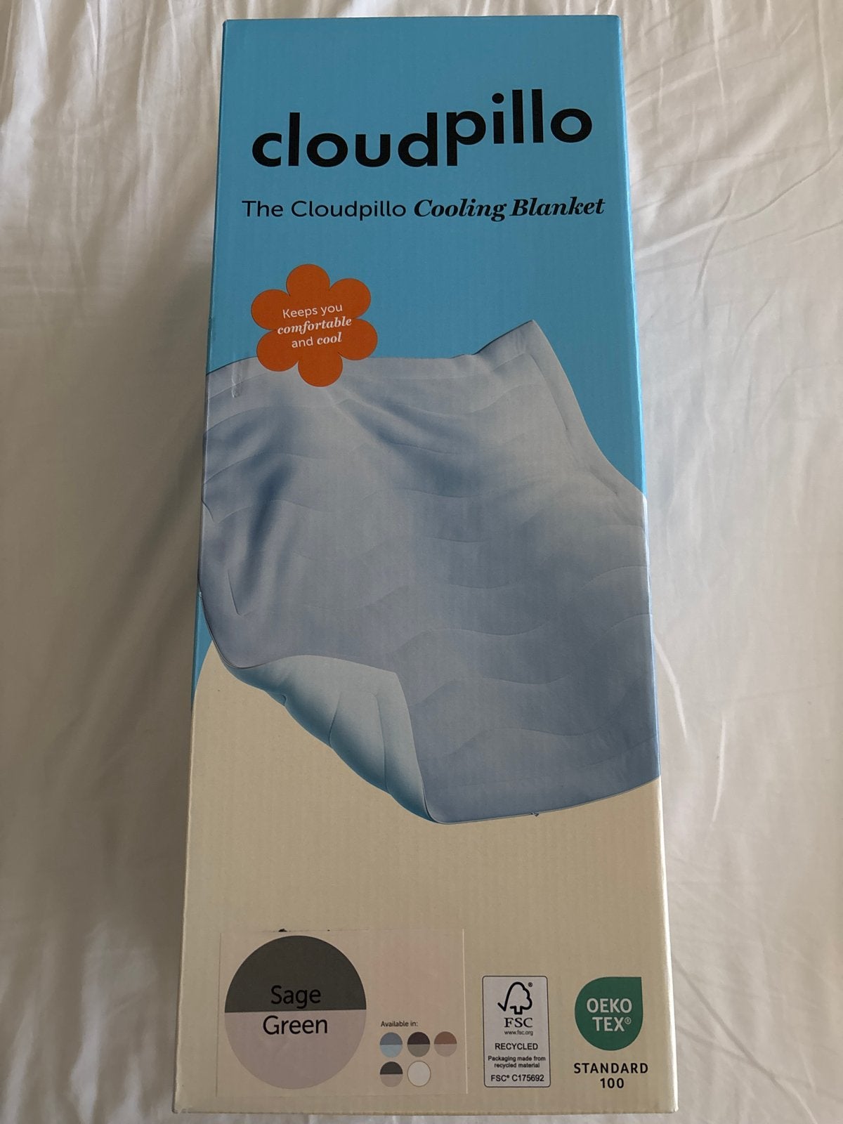 Cloudpillo Cooling Blanket nieuw - Sagegreen 240x220 cm, Ophalen of Verzenden, Deken of Dekbed, Overige merken, Groen