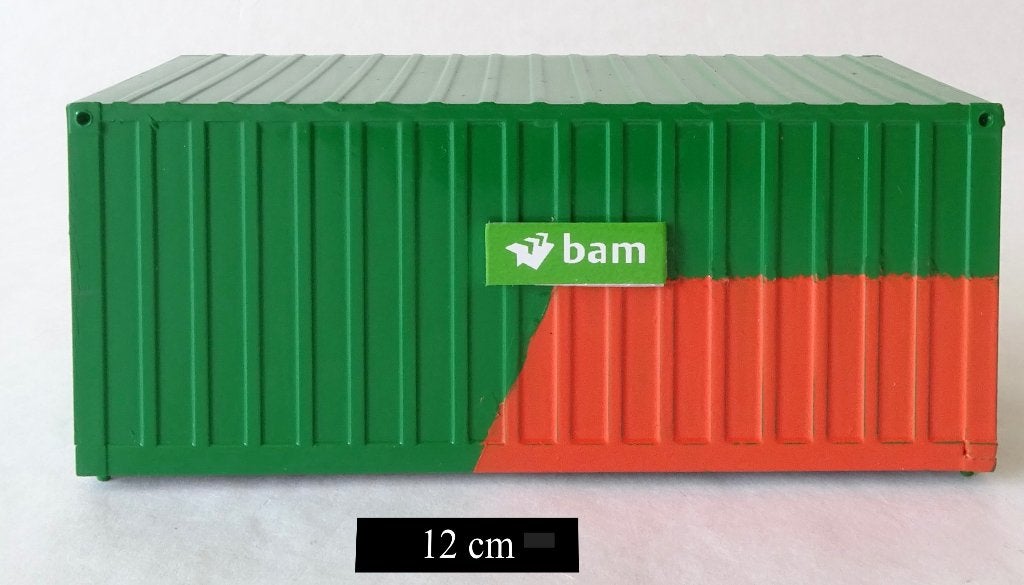 BAM NBM Container 12cm / 5cm, Hobby en Vrije tijd, Modelauto's | 1:43, Ophalen of Verzenden, Zo goed als nieuw, Auto, Overige merken