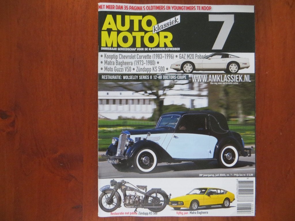Auto Motor Klassiek 7 2023 Matra Bagheera, tips Corvette C4, Ophalen of Verzenden, Nieuw, Chevrolet