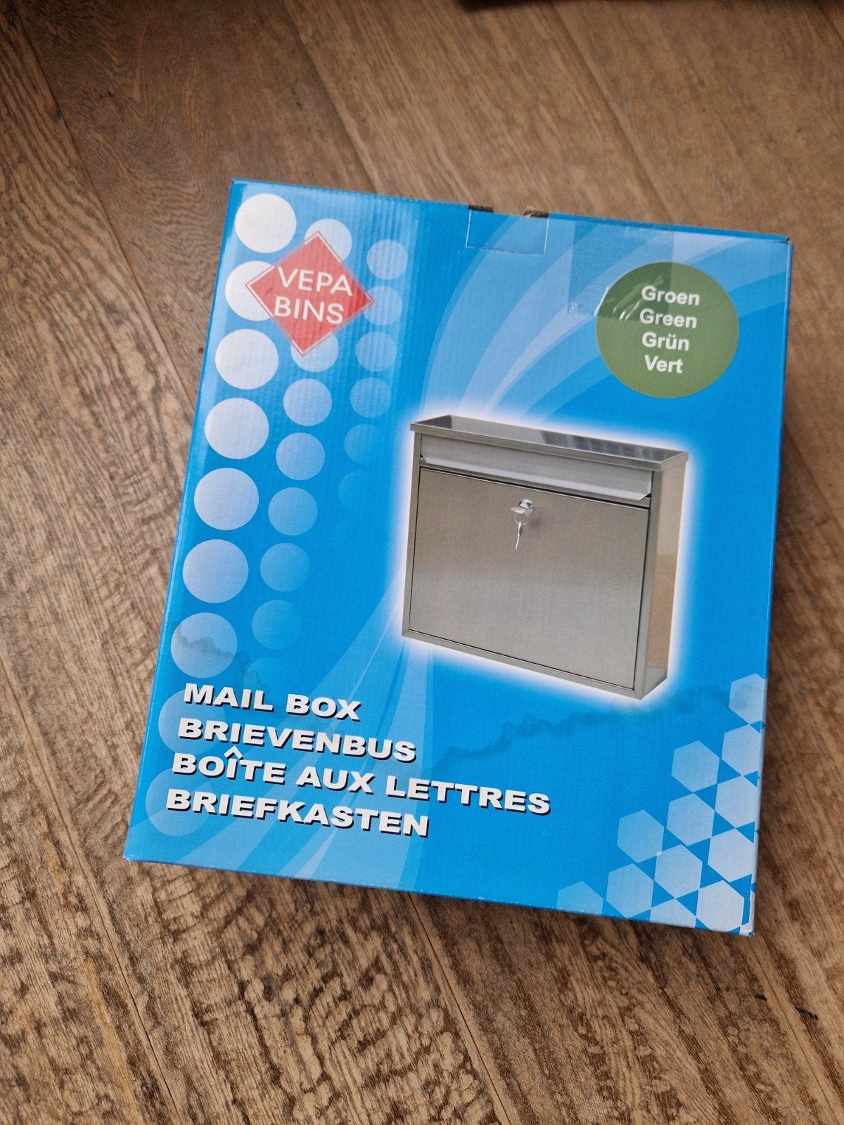 Nieuwe groene brievenbus met slot van vepa bins, Ophalen of Verzenden, Nieuw, Staal, Wandbrievenbus