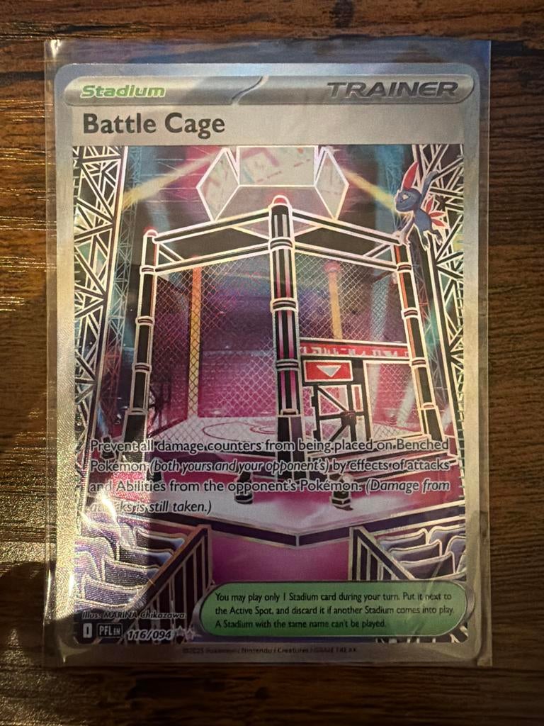 Pokémon Battle Cage 116/094 Full Art Trainer Kaart, Ophalen of Verzenden, Zo goed als nieuw, Losse kaart, Foil