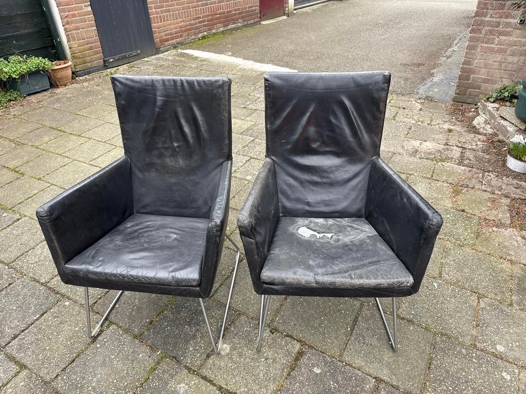 Twee Label stoelen, Huis en Inrichting, Stoelen, Ophalen, Gebruikt, Twee, Zwart