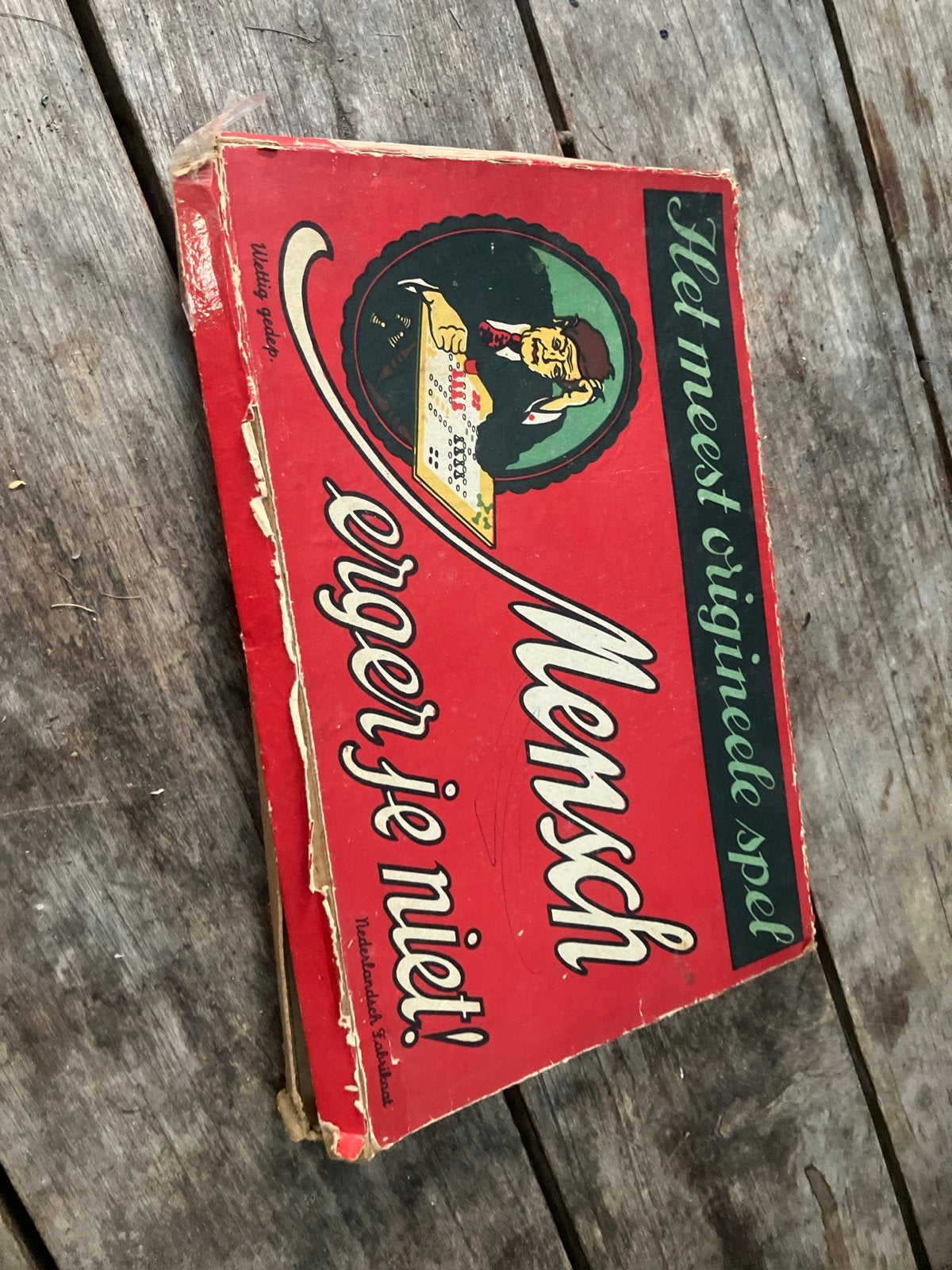 Vintage Mens Erger Je Niet! Bordspel - Het meest originele s, Drie of vier spelers, Ophalen of Verzenden, Gebruikt