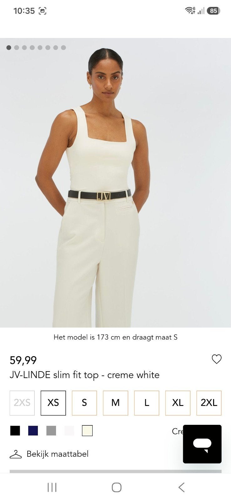Josh V JV-Linde Slim Fit Top - Crème XL Wit, Wit, Maat 46/48 (XL) of groter, Ophalen of Verzenden, Zo goed als nieuw