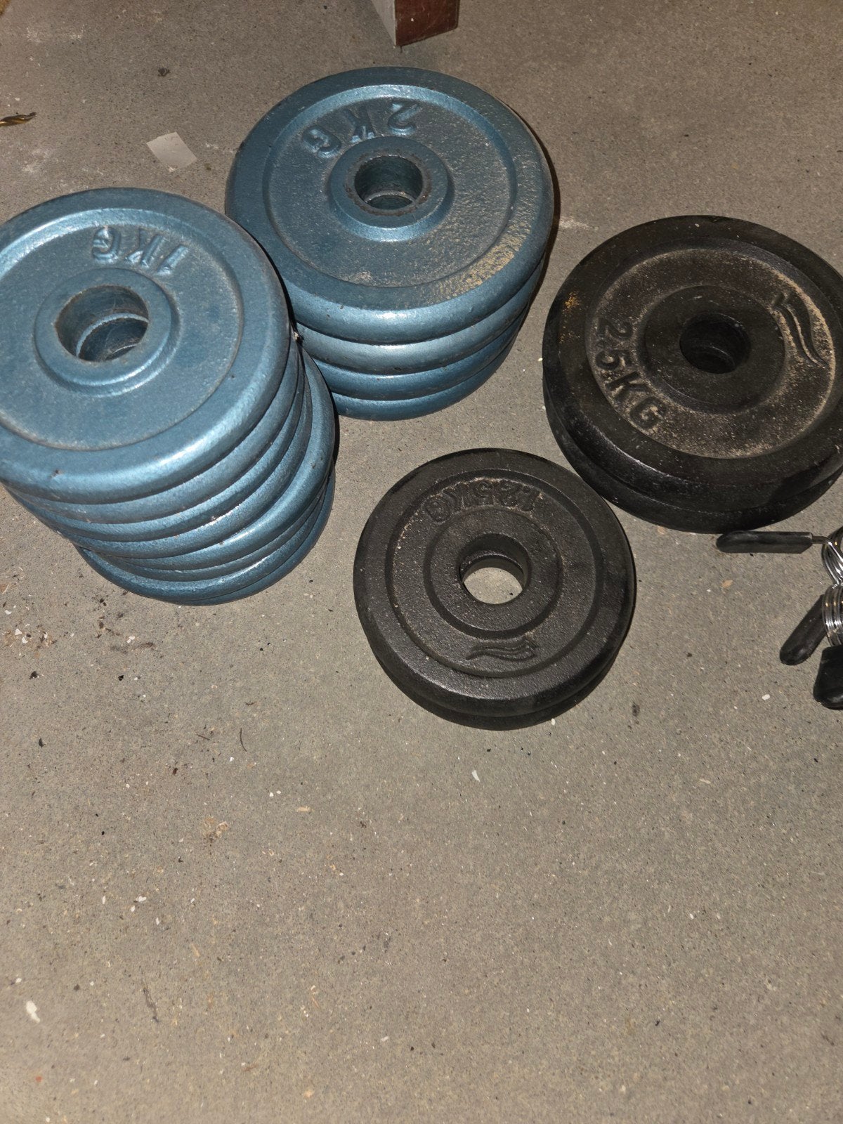 Diverse gewichten en halterstangen te koop (56 kg), Ophalen