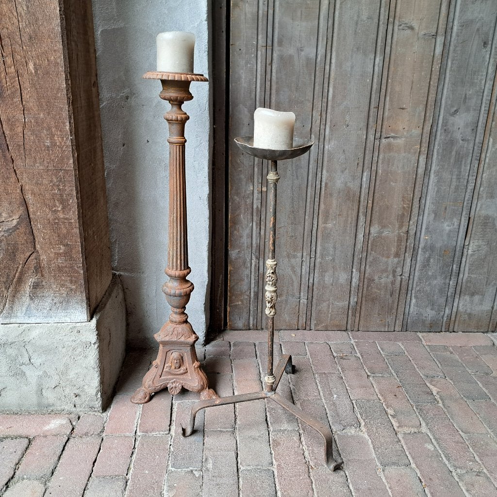 Gietijzeren kandelaar 69cm metalen kandelaar 59cm *Etage3*, Huis en Inrichting, Gebruikt, ., Ophalen of Verzenden, .