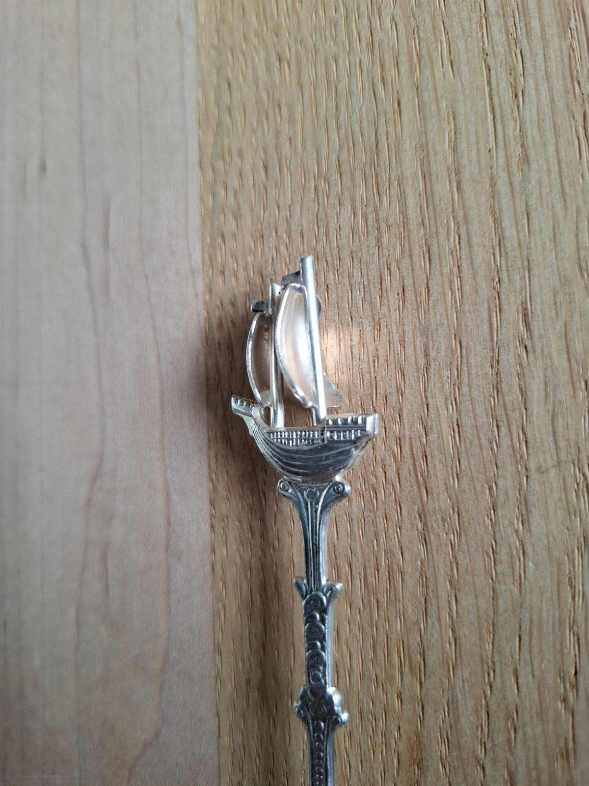 Theelepel met scheepje, Antiek en Kunst, Ophalen of Verzenden