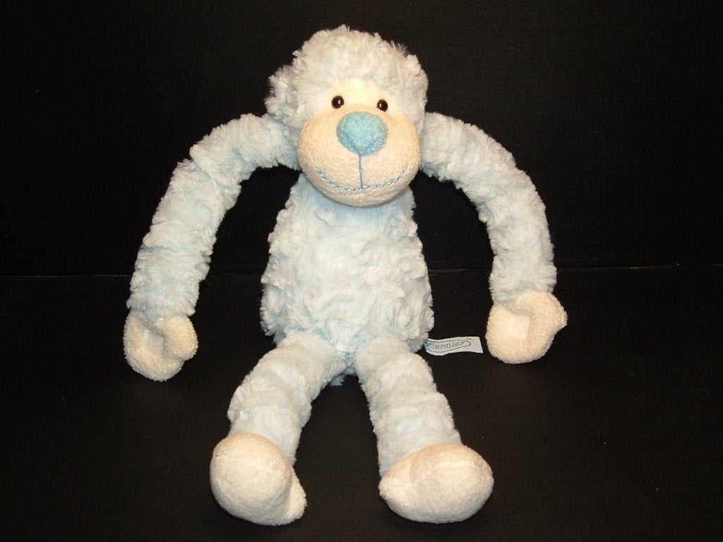 FUNNIES AAP PLUCHE WOLLIG KRULLEND LICHTBLAUW MET, Verzenden, Nieuw, Overige typen