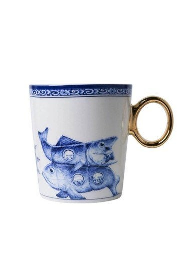 Heinen Delfts Blauw mok sterrenbeeld Vissen 300 ml, Overige merken, Keramiek, Delftsblauw, Heinen Delfts Blauw