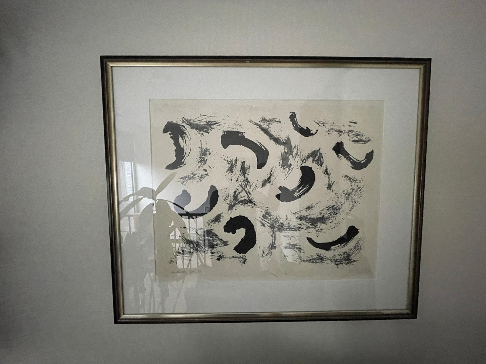 Abstract kunstwerk Jan van den Berg op zuurvrij Japans papie, Ophalen of Verzenden
