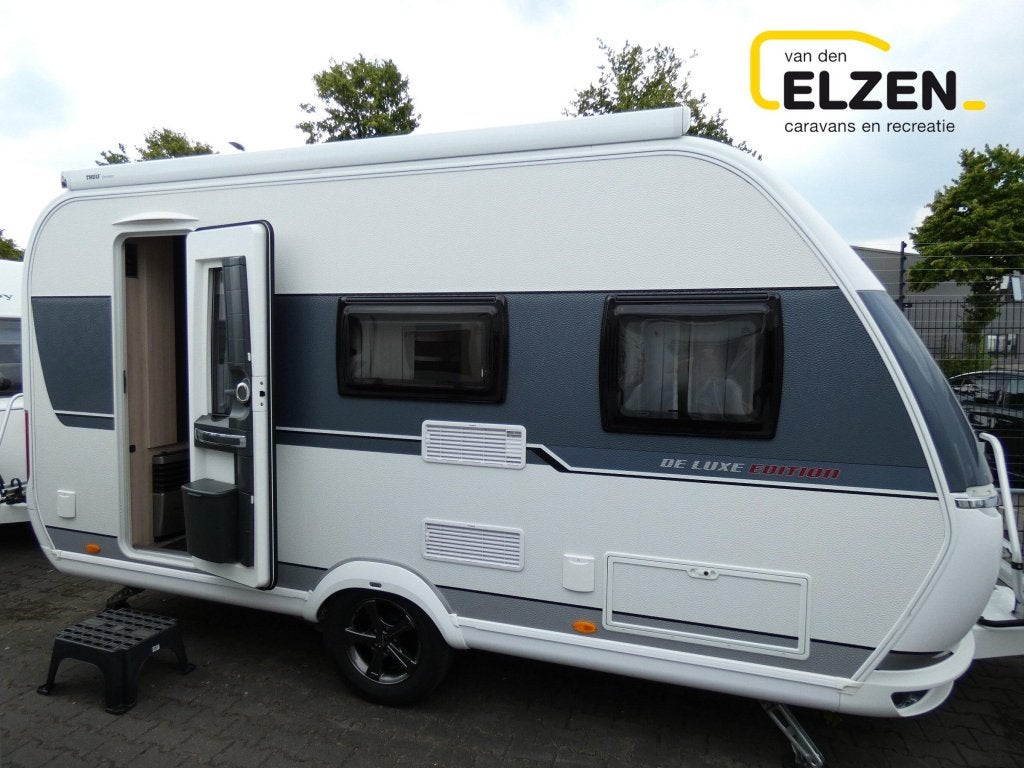 Hobby De Luxe Edition 440 SF Mover, airco, luifel, ten, Caravans en Kamperen, Caravans, Hobby, Bedrijf, Treinzit, Tot en met 4