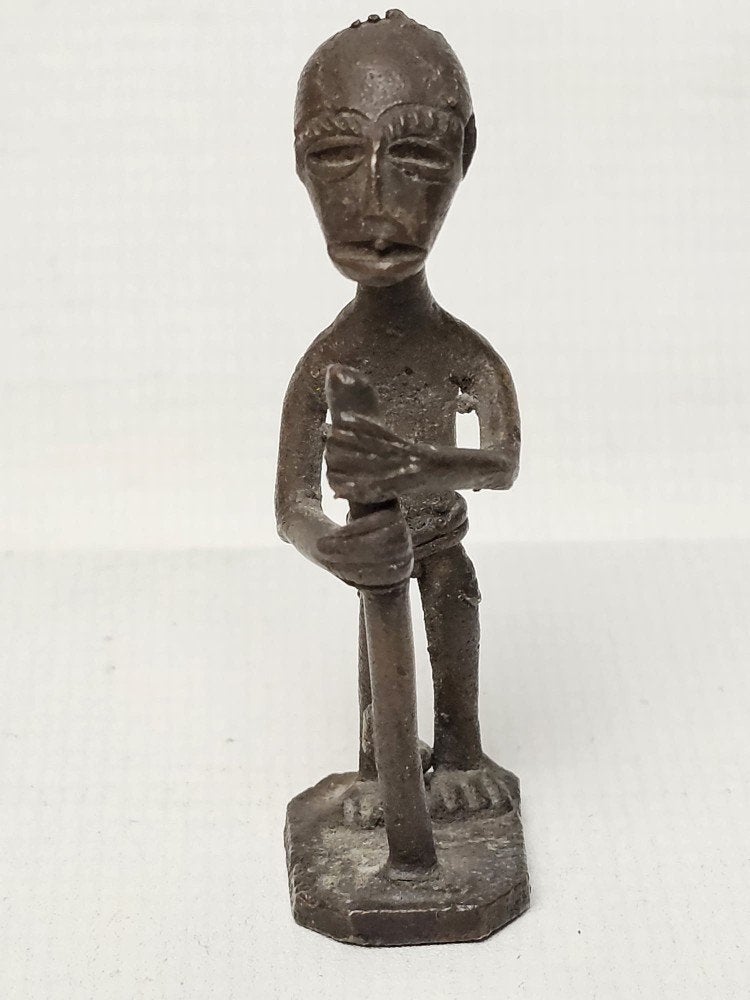 # Ashanti Tribal Art goudgewichtje no 2 Klein Brons poppetje, Ophalen of Verzenden