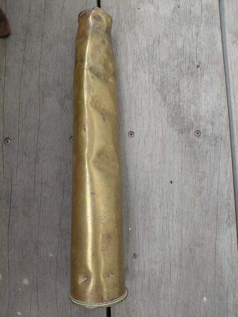 Grote antieke messing granaathuls 1937, Ophalen of Verzenden, Landmacht, Engeland, Hulzen of Bodemvondsten