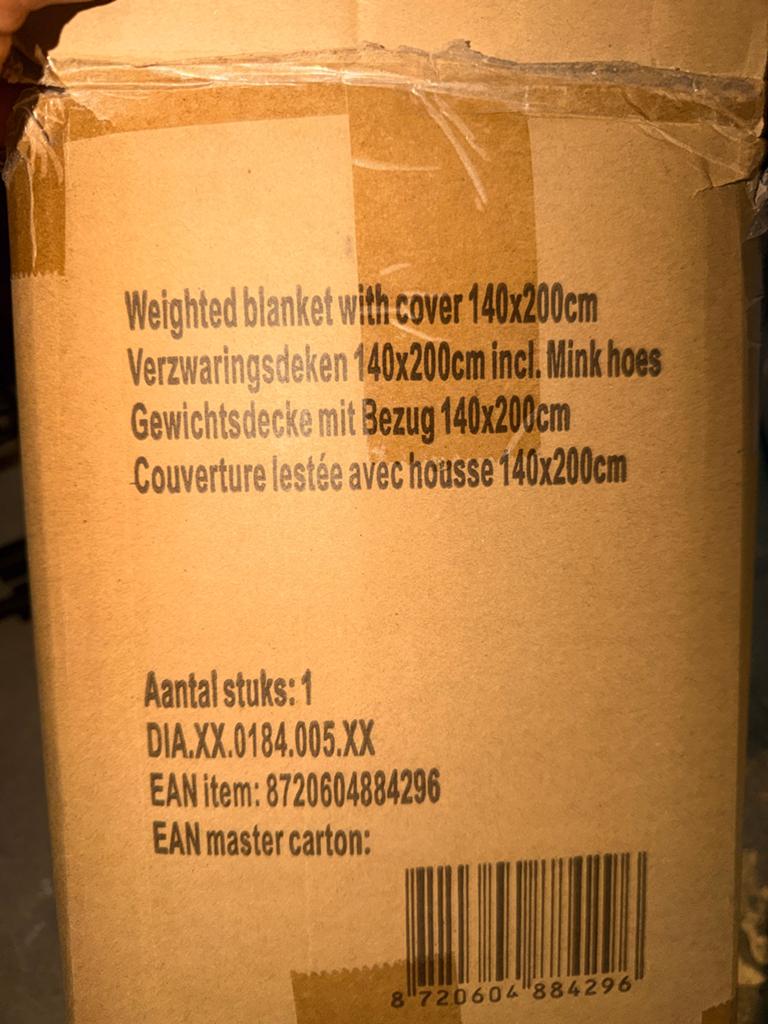 Verzwaarde deken 140x200cm incl. Mink hoes - Nieuw in doos, Eenpersoons, Wit, Nieuw, Ophalen of Verzenden