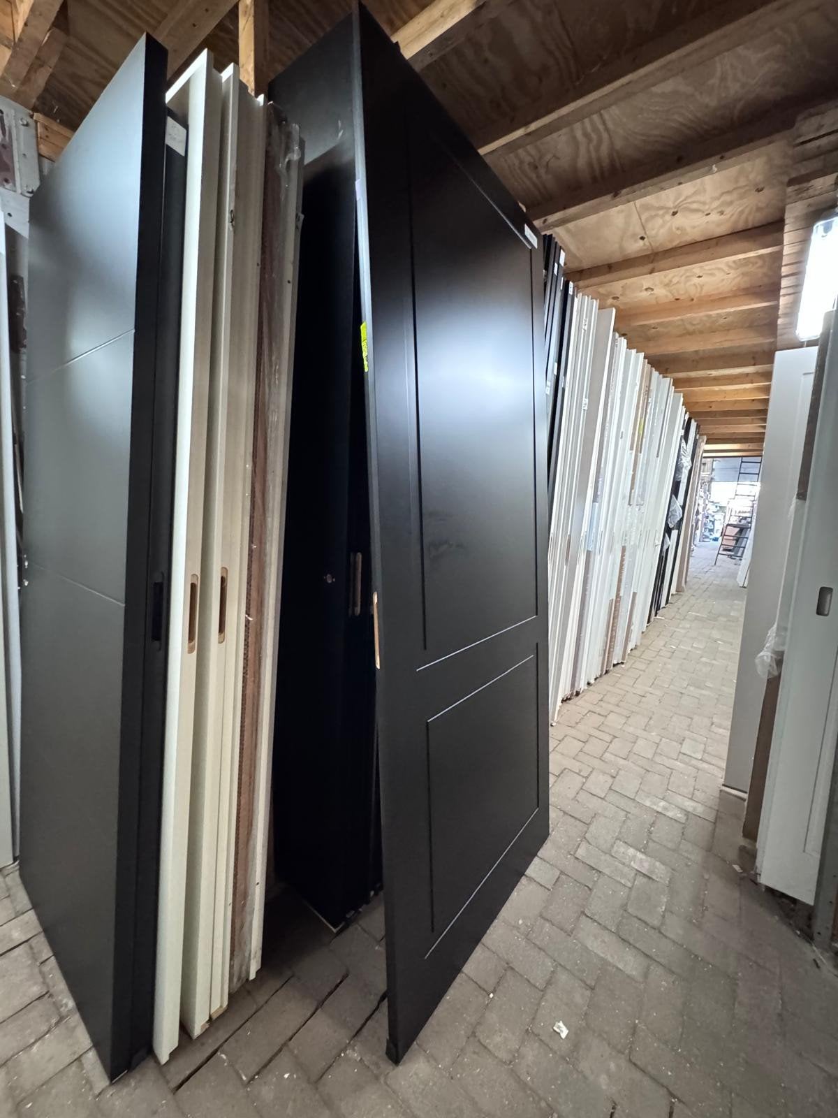 isolatie binnendeur 93x231,5 opdek zwart paneel WD10, Ophalen, Binnendeur, Nieuw, .