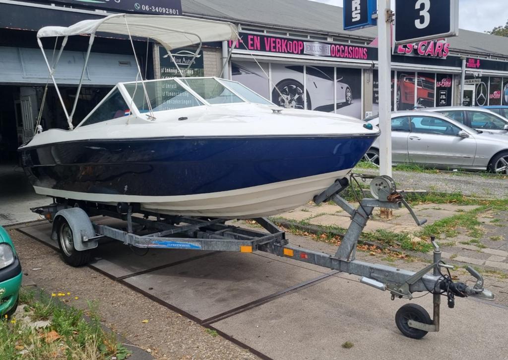 Complete Reinel Speedboot 140pk Mercruiser incl Pega Trailer, Watersport en Boten, Overige merken, Gebruikt, Binnenboordmotor