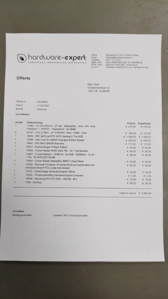 Game pc te koop, Computers en Software, Gebruikt, HDD, Custom Build, Gaming