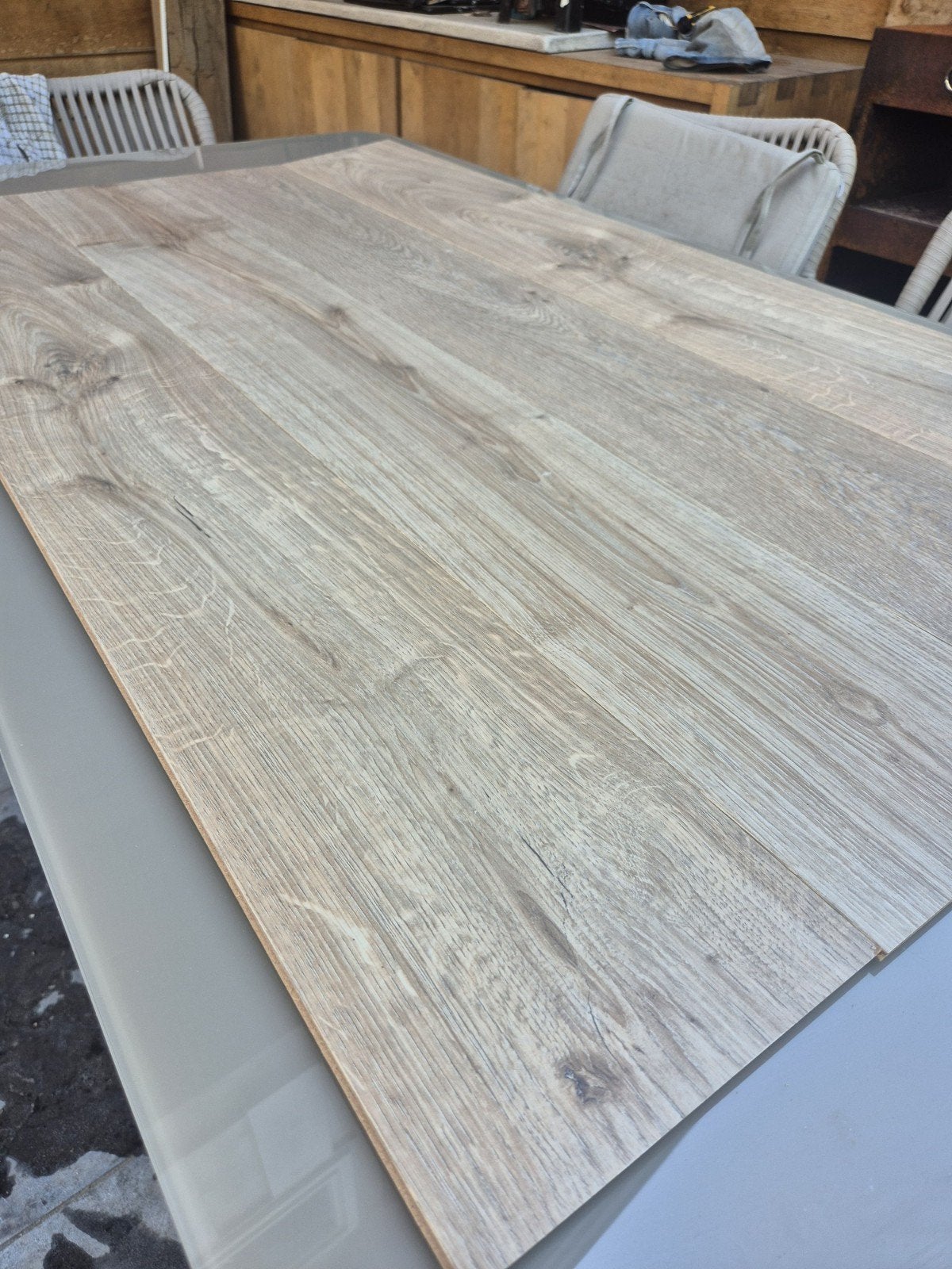 Mooie laminaatvloer  - 70m2, 19cm breed, Ophalen, Kunststof, Gebruikt, 50 tot 150 cm