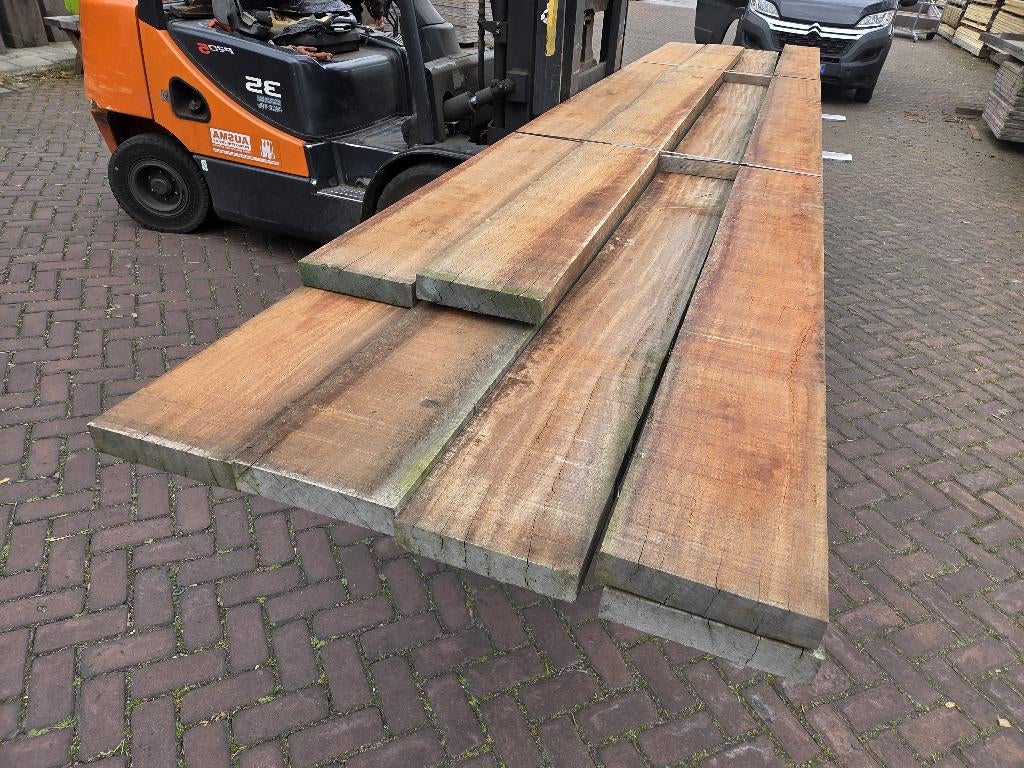 Hardhouten balken 5.0x25.0 cm - nr: HB87, Tuin en Terras, Palen, Balken en Planken, Ophalen, 250 cm of meer, Balken, Hardhout